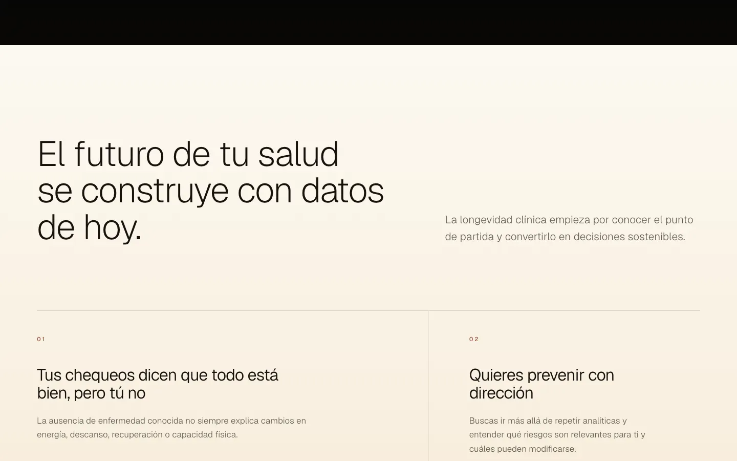 Screenshot of a website designed by Nexacore Studio